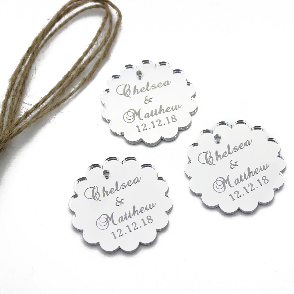 50 шт Персонализированные Выгравированные пользовательские зеркальные