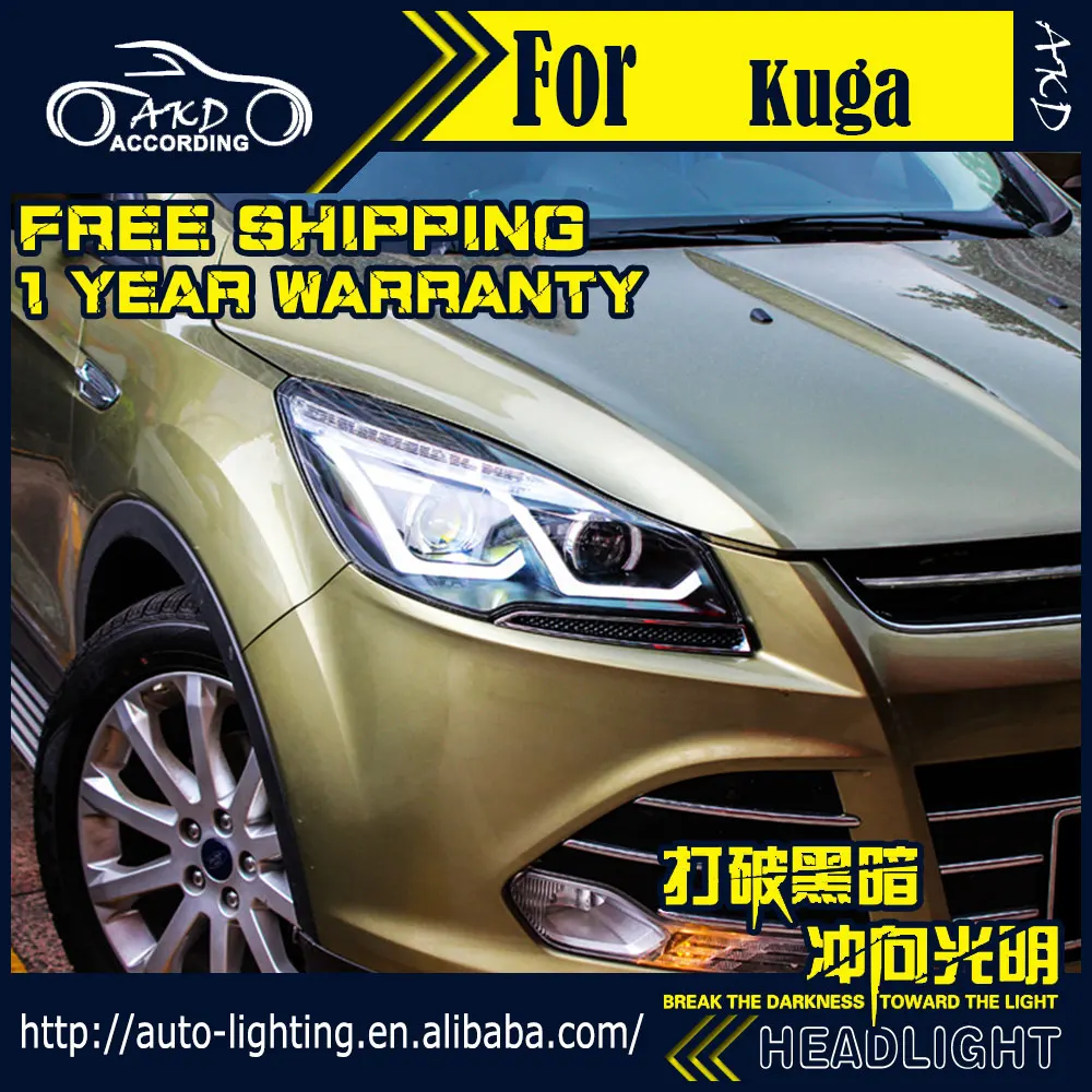 AKD автомобильный Стайлинг Головной фонарь для Ford Kuga фары- Escape светодиодный DRL D2H Hid Angel Eye сигнал Би ксеноновый луч