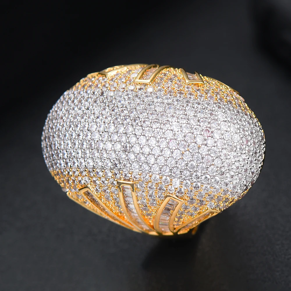 SISCATHY Luxury Flower Shell Geometric Cubic Zirconia Rings Engagement Dubai Naija Bridal Finger Rings Jewelry Addiction