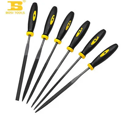 

3"/140 Finishing Tools GCR15# Steel Quenched Needle Files Set w Handle