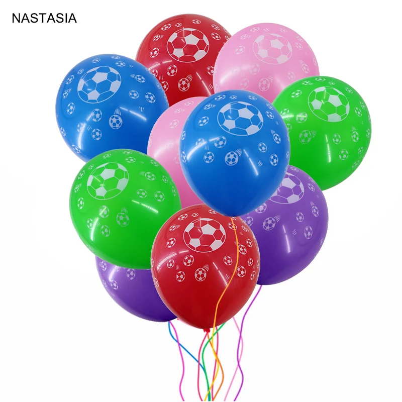 NATASIA 10 шт./лот 12 дюймов футбольный шар с принтом конфетного цвета 2 8 г украшение