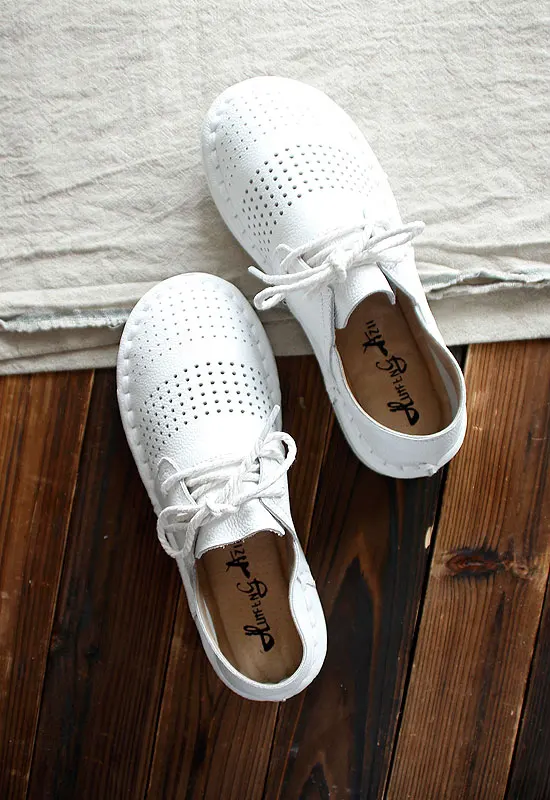 Careaymade-New Genuine leather shoes,Pure handmade flats shoes,the retro art mori girl shoes,Simple white shoes,any colors