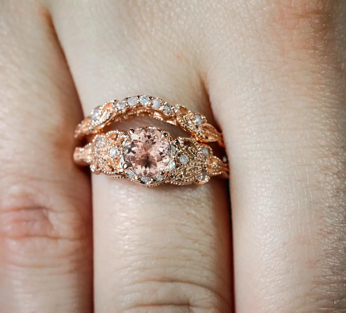 Women 1 Pair Ring/Set Rhinestone Rose Gold Filled White Wedding Engagement Size 6-10 | Украшения и аксессуары