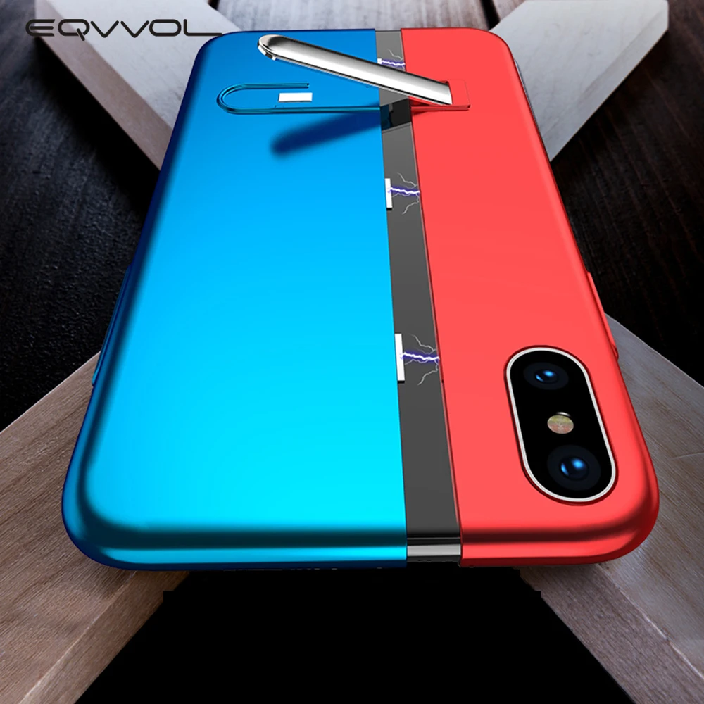 Eqvvol Магнитный абсорбционный чехол для телефона iPhone XS MAX XR X 8 7 6 S Plus 360 градусов