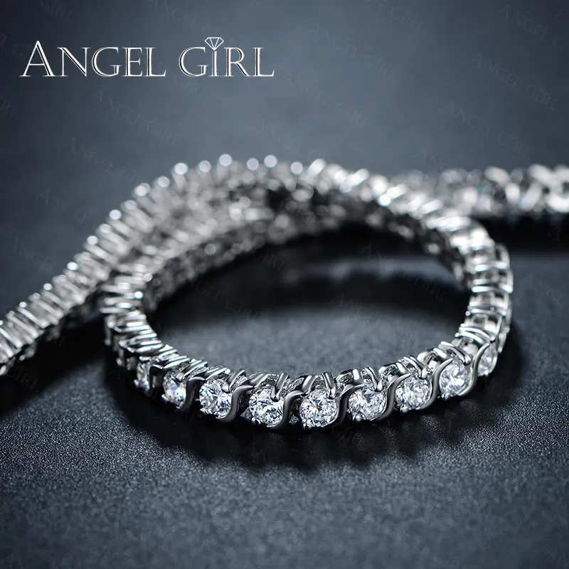 Angel Girl AAA + Круглый Теннисный браслет с кубическим цирконием для женщин браслеты и