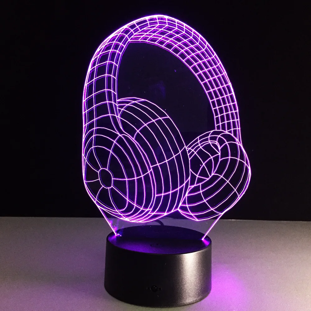 Christmas new headphones figure with seven color touch switches visual stereoscopic LED lamp creative gift to send boyfriend A64 | Игрушки и
