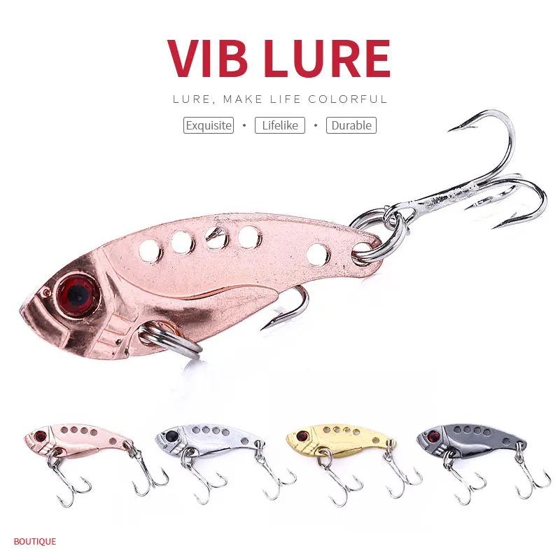 HENGJIA 1 шт. металлический VIB приманка 3,5 см 3,2G с 10 # крюк 3D глаза vivid вибрации Колеблющаяся блесна рыболовная приманка на окуня искусственная жесткая приманка