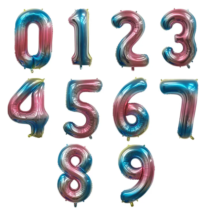 Радужные воздушные шары с цифрами 40 дюймов радужные украшения на день рождения