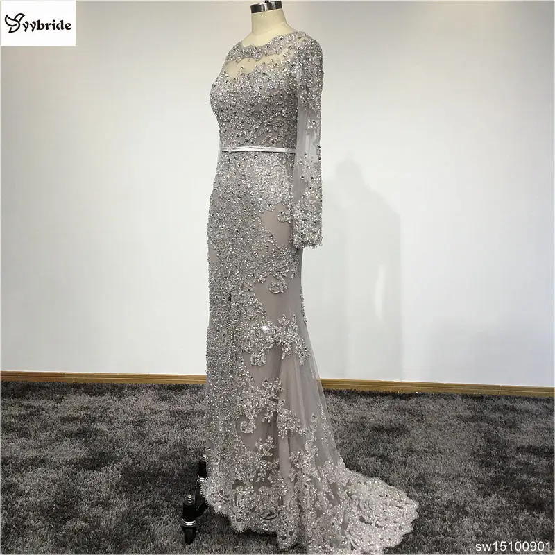Новый дизайн платья для выпускного вечера кружевное вечернее платье с бисером