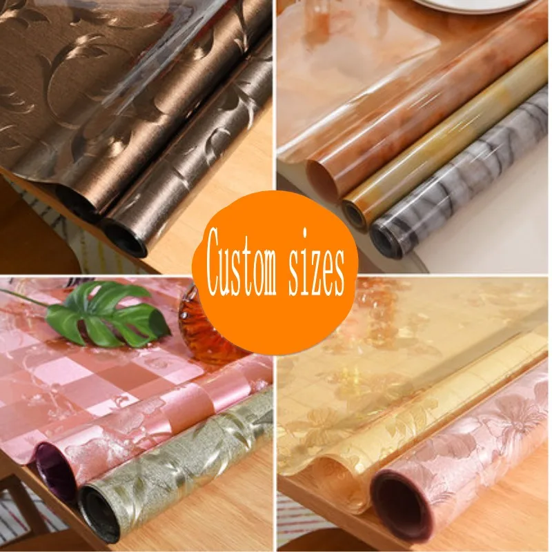 2020 Новая прозрачная скатерть с принтом мягкая стеклянная водонепроницаемая и