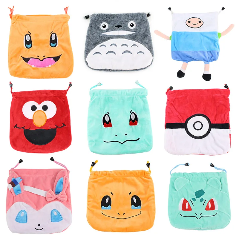 20*22 см Kawaii мяч сумка Bulbasaur плюшевая сумка для хранения Squirte Charmander Регулируемая сумка аниме мультфильм подарок для детей