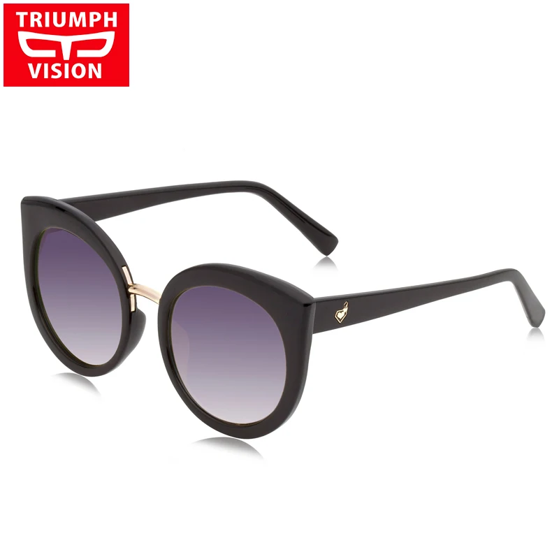 TRIUMPH VISION, кошачий глаз, солнцезащитные очки для женщин, женские, милые, розовое сердце, солнцезащитные очки для женщин, стиль, лето, UV400, Oculos lunette - Цвет линз: 001