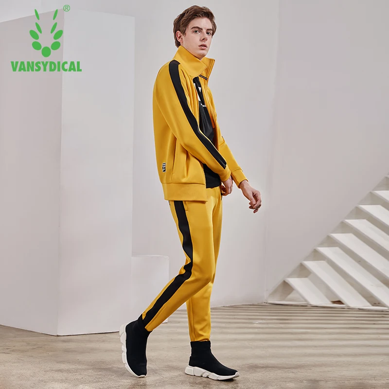 Vansydical спортивные костюмы для мужчин спортивная одежда фитнеса куртки бега брюки