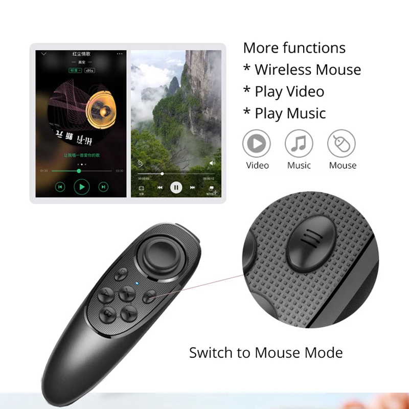 VR3D универсальный Bluetooth геймпад игровой джойстик беспроводной пульт дистанционного управления селфи затвор Android iOS смартфон ПК ТВ коробка 3D VR очки