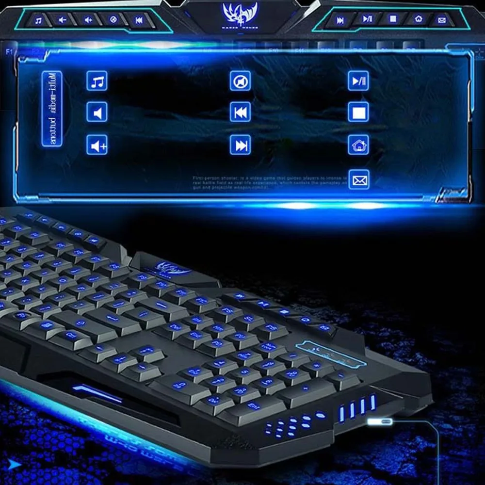 Deepfox охлаждающая игровая клавиатура светодиодный с подсветкой USB Проводная мультимедийная компьютерная игровая клавиатура Регулируемая яркость клавиатуры