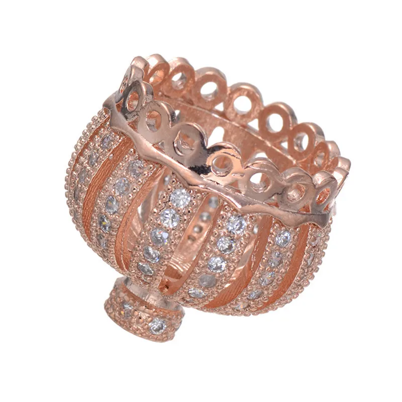 21*18 мм Медный Шарм бусины в форме короны Roudium золото розовое микро проложить