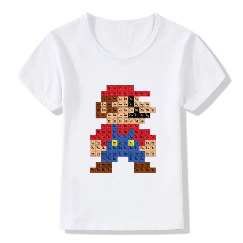 2019 Детские Забавные футболки с надписью Super Mario детские летние топы для девочек и
