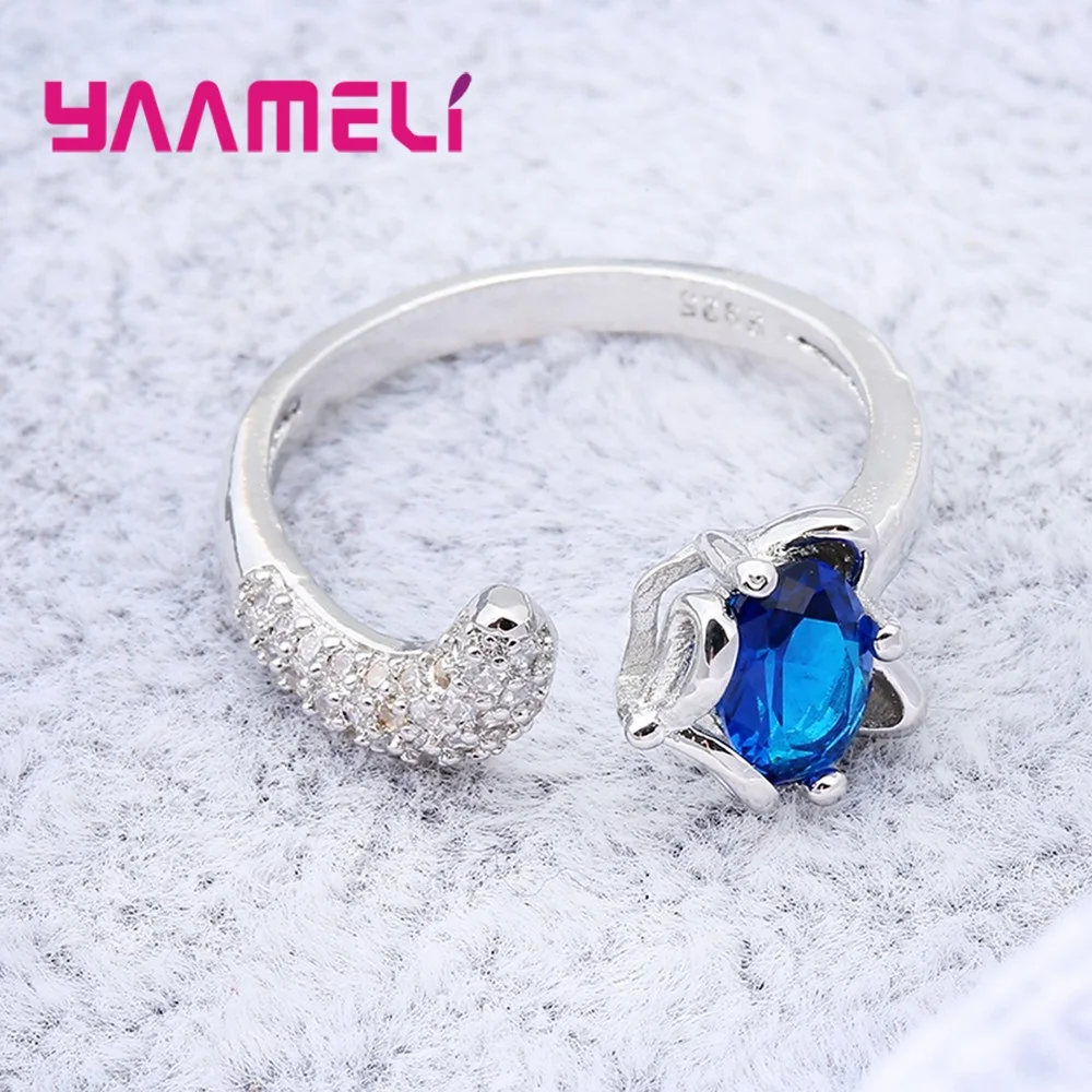 Женские кольца с белыми кристаллами регулируемые в виде лисы|adjustable rings for women|rings