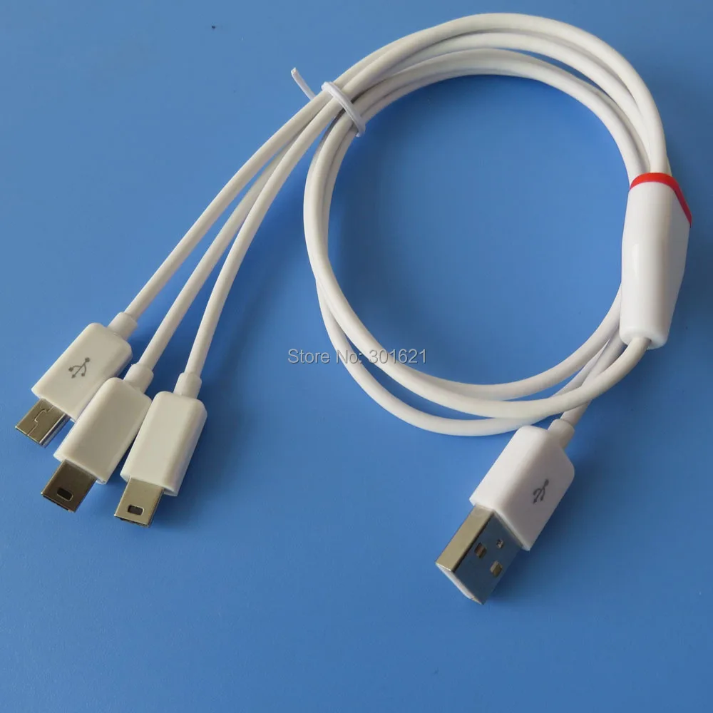 ПВХ 1 м 3 фута 3 в 1 Мини USB кабель питание и синхронизация 3 мини USB устройства одновременно