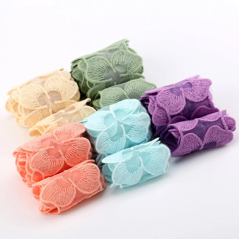 5 см ширина 1 лот кружевная сетчатая ткань вышивка цветок Лоскутная Ткань