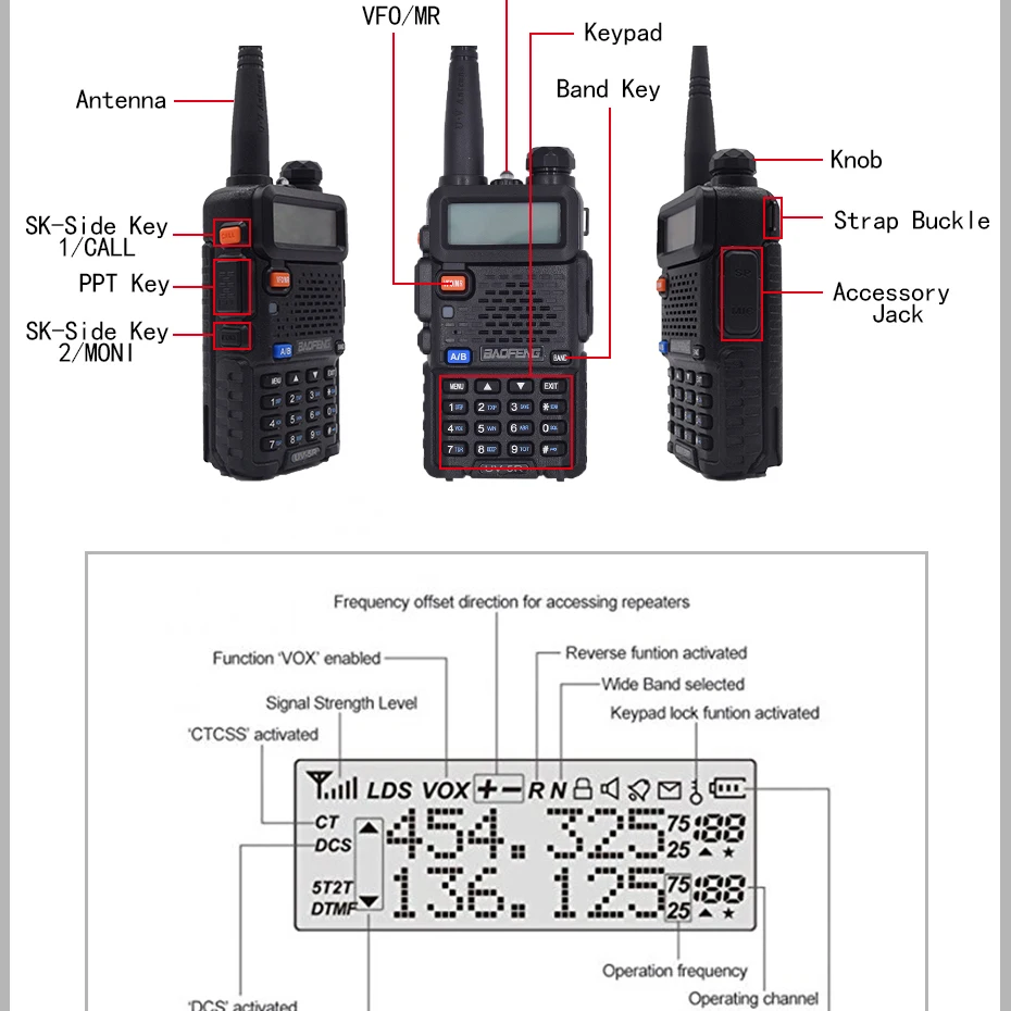 10 шт. BAOFENG UV-5R портативная рация Пара Черная ветчина двухстороннее радио Двухдиапазонная vhf uhf портативная радио BAOFENG uv 5r 2 comunicador