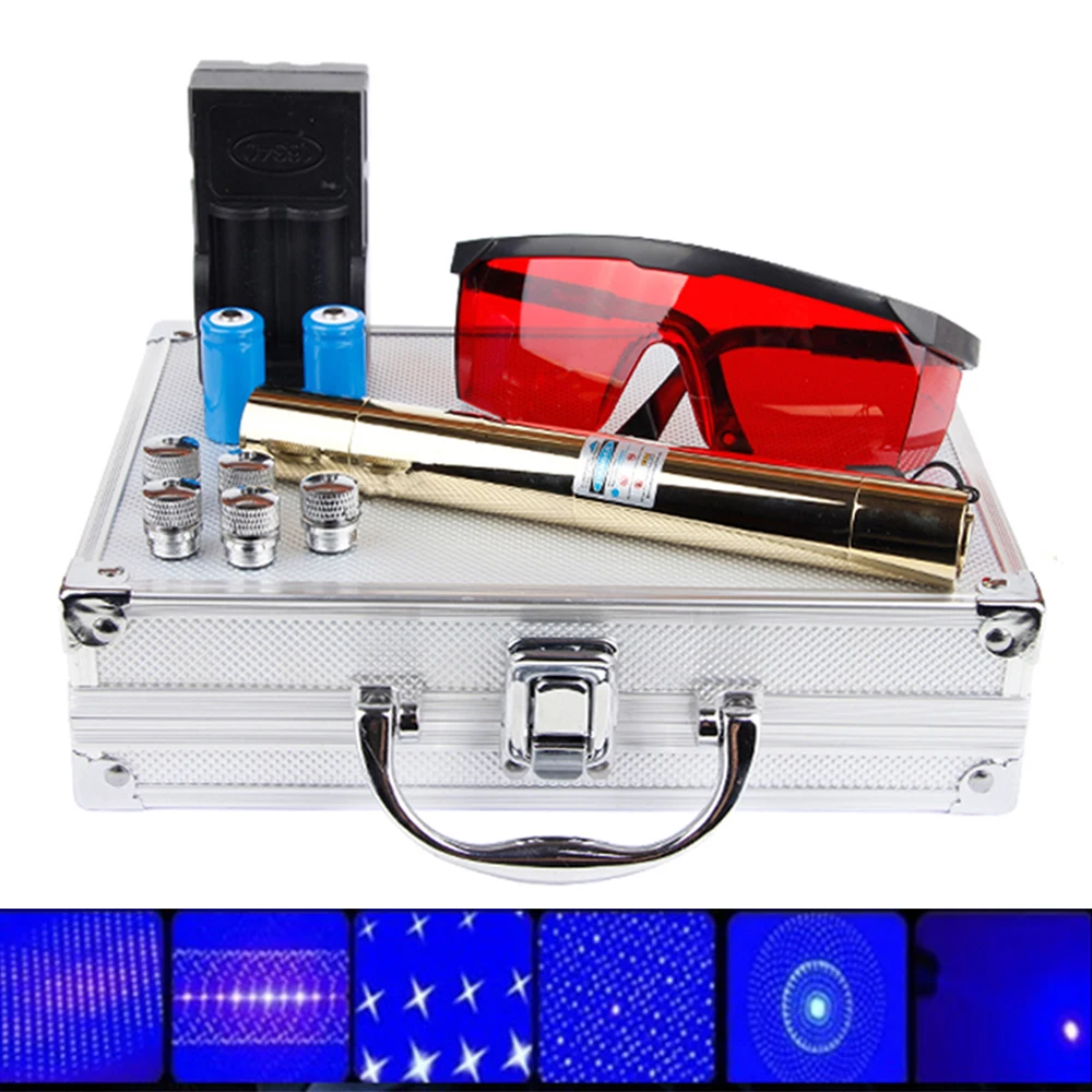 Наружная высокая мощность 2 Вт удлиненные синие лазерные указки 450нм лазер прицел