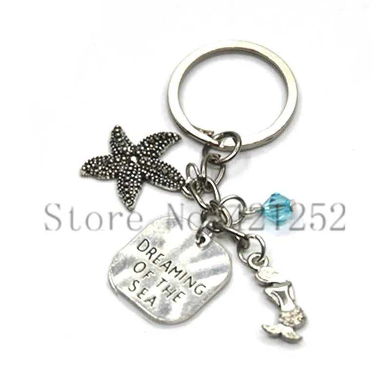 12 шт. мечтать о море штампованный Шарм ожерелье брелок браслет подлинный Aqua Sea Glass