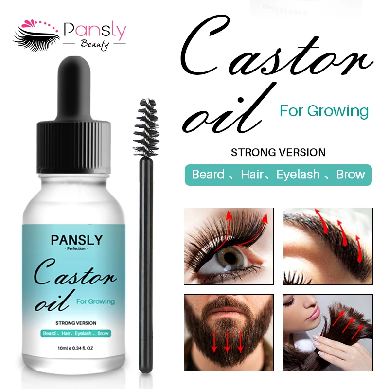 

PANSLY Castor Oil Eyebrow Eyelash Growth Treatment Lash Lift Essential Oil Base Oils Hair Beard Care