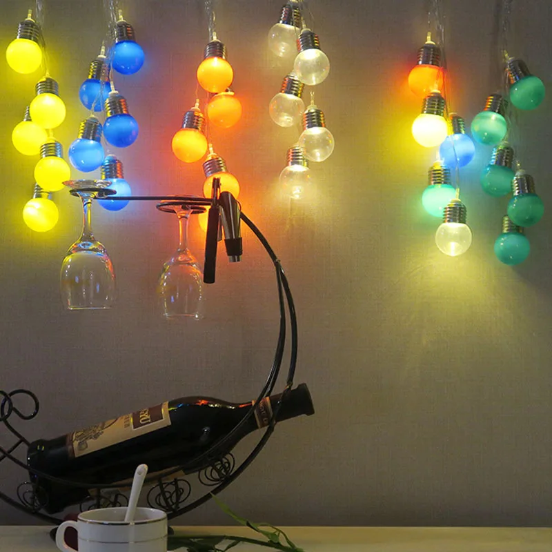 СВЕТОДИОДНАЯ Гирлянда в виде лестницы цветные LED лампочки-ленты с шариками