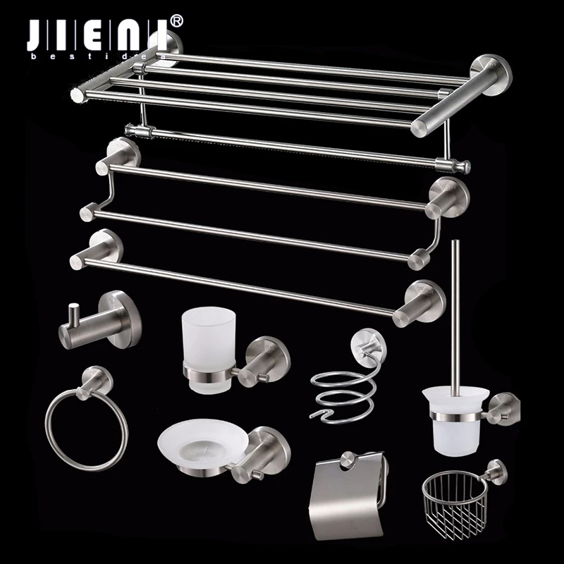 JIENI Bath Hardware Sets Toothbrush Holder Paper Towel Ring 