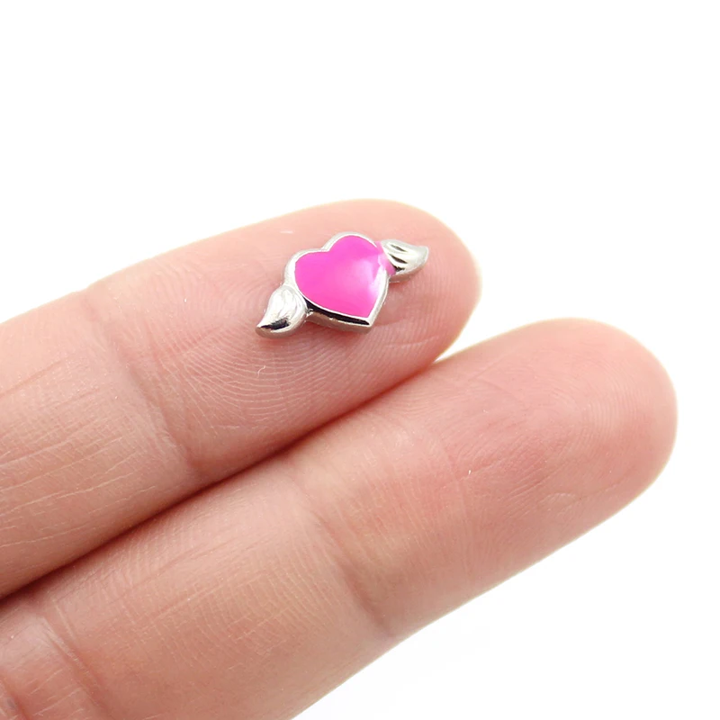 10 шт./лот оптовая продажа мини микс Стиль Сердце плавающие амулеты подходят