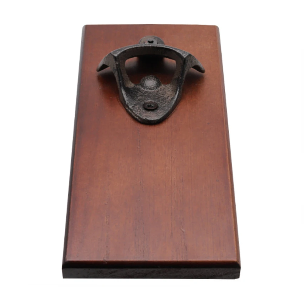 Винтажная чугунная открывалка для бутылок настенное крепление деревянная