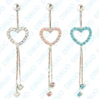 5 шт.партия, 3 цвета, кольцо в форме сердца, болтающееся кольцо, кольцо для живота, ювелирные изделия для тела, оптовая продажа, пупковое кольцо, пирсинг, ювелирные изделия