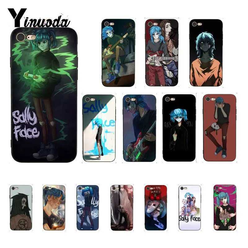 Yinuoda Sally Face игровой чехол черный мягкий для телефона iPhone 8 7 6 6S Plus 5 5S SE XR X XS MAX Coque