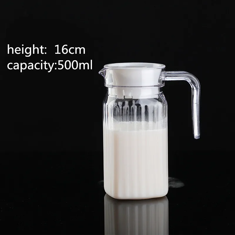 stripe kettle-500ml Большая емкость акриловый Молоко Фруктовый Сок Горшок для бара вечеринок вина пивная бутылка Напиток холодная вода чайники анти-падение кувшин для воды кувшин - Цвет: stripe kettle-500ml