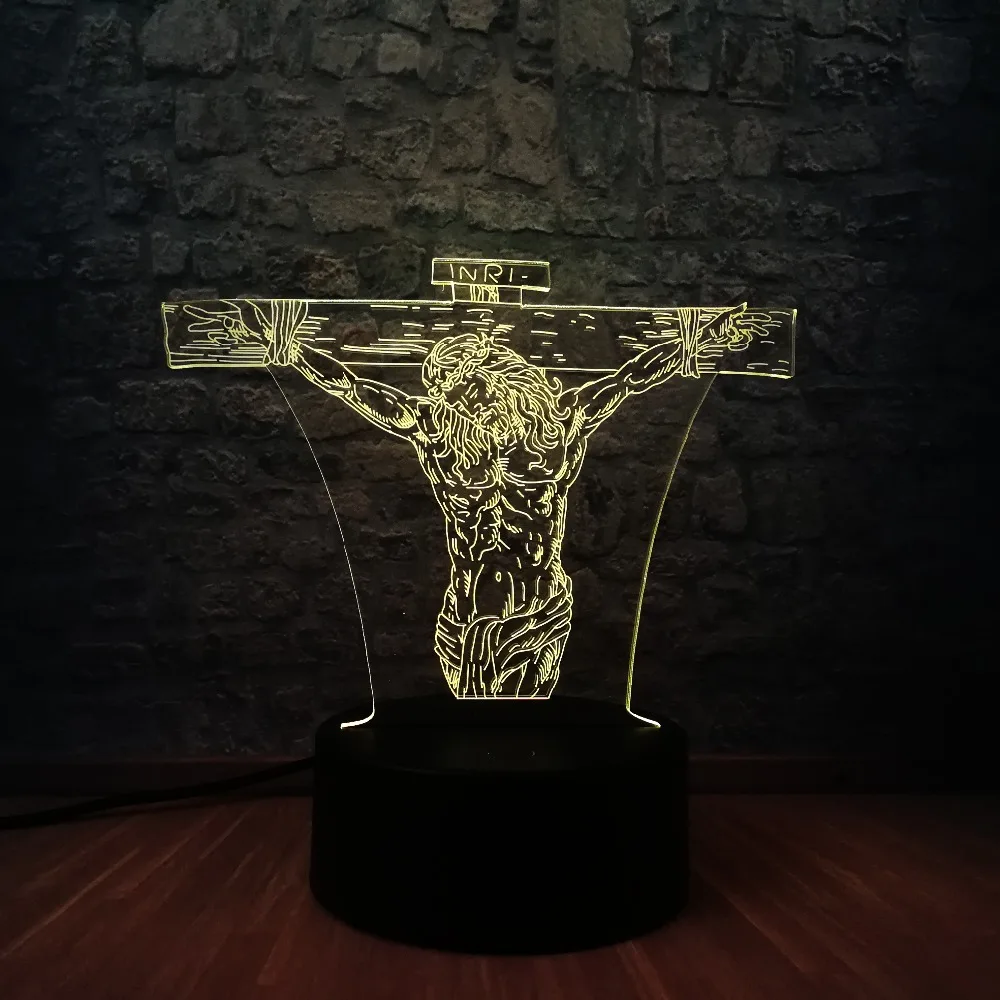 3D лампа Christ Jesus USB светодиодный настольный выключатель сенсорный дистанционный