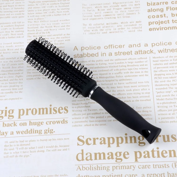 Старшие кудрявые волосы гребень Матовые текстуры прямые дуя круглая щетка