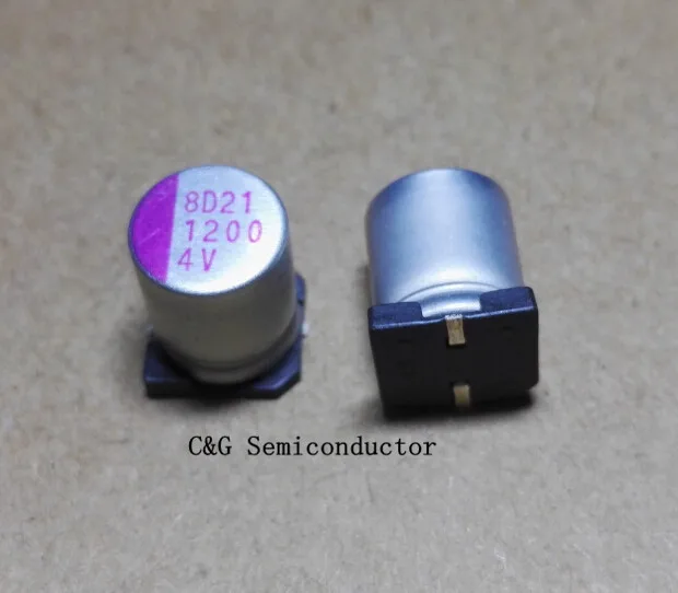 10 шт. Smd твердотельный конденсатор 4 в 1200 мкФ 10x12.5 | Электронные компоненты и