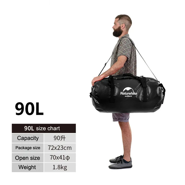 40L/60L/90L/120L большой емкости открытый водонепроницаемый сумки для плавания легкий Дайвинг плавающий сухой мешок Кемпинг Туризм Рюкзак - Цвет: Black 90L
