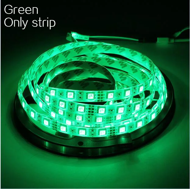 Green Only strip Светодиодная лента, светильник, гибкая Диодная лента, DC 12 в 1 м 2 м 3M 4M 5 м SMD 2835 5050 RGB, водонепроницаемый светильник с дистанционным питанием, 24 ключа, 44Key - Испускаемый цвет: Green Only strip