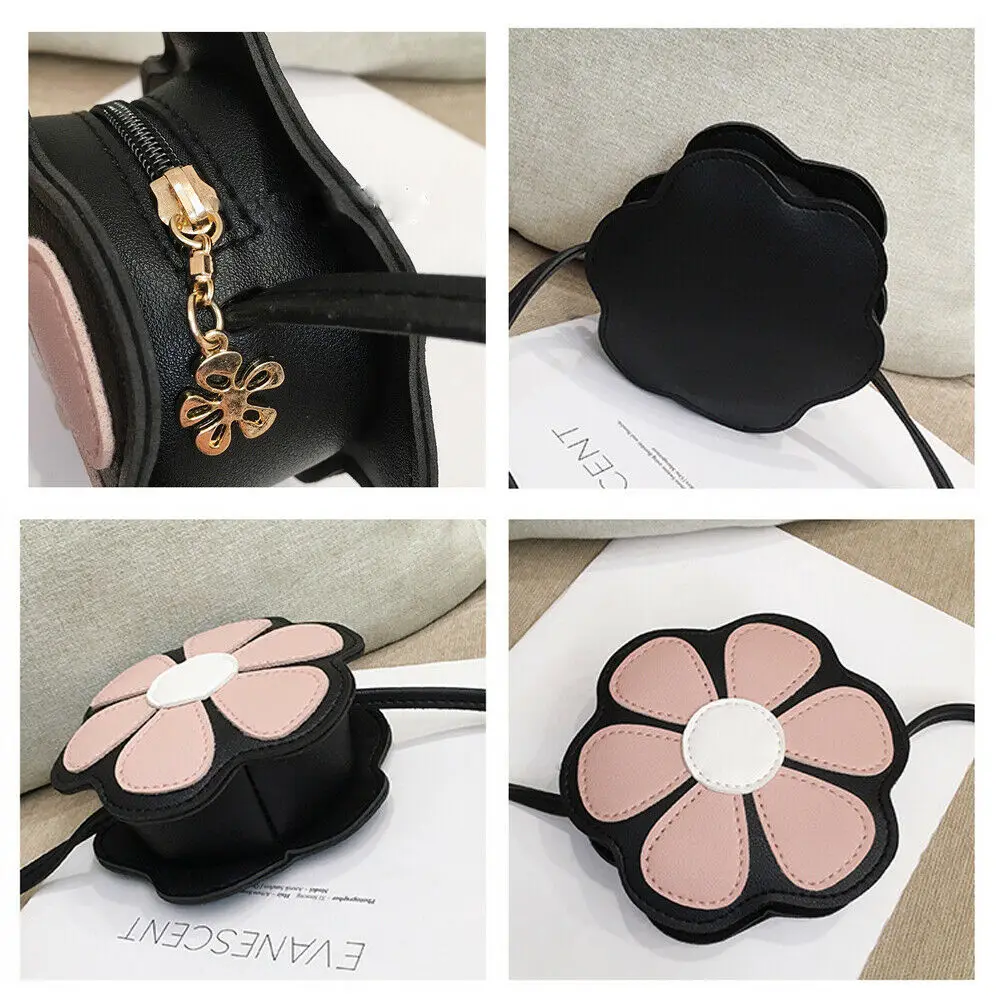 

Children Cute Handbags Flower Shaped Purses PU Leather Shoulder Crossbody Bag for Kids Toddler Girls