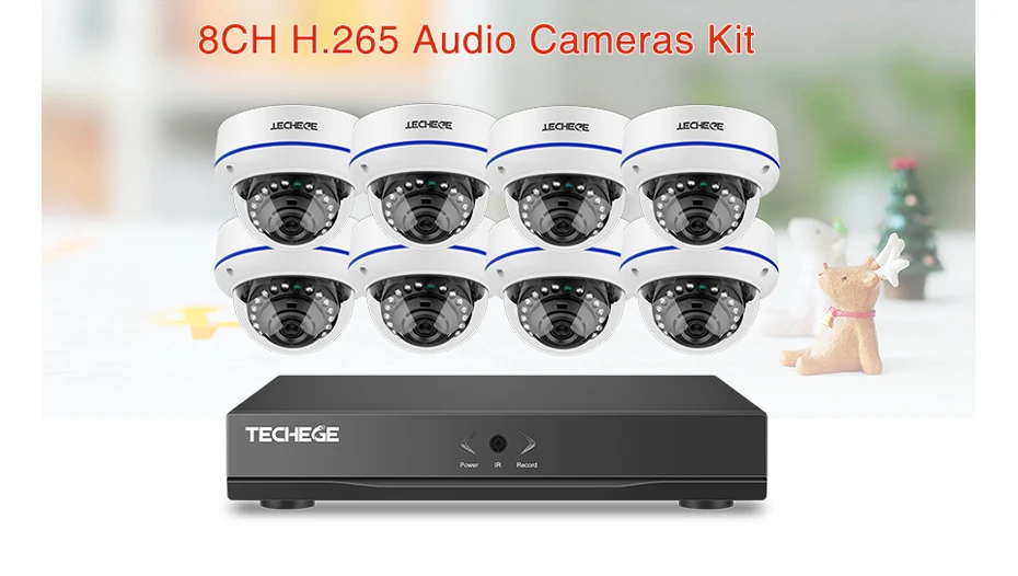 Techege 8CH POE NVR комплект 1080P CCTV система 2MP IP камера Аудио запись водонепроницаемый детектор движения видео система безопасности