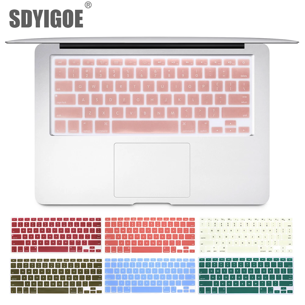 Чехол для клавиатуры ноутбука macbook air 13 pro 15 дюймов A1466 A1502 A1278 A1398 США силиконовый