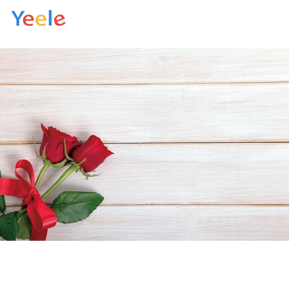 

Yeele White Wooden Board Planks Rose Flowers Portrait Photography Backgrounds Customized Photographic Backdrops for Photo Studio