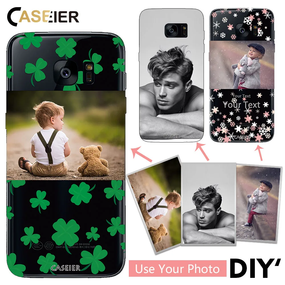 Caseier DIY силиконовый чехол для телефона Samsung S6 S7 S8 edge Plus Персонализированная