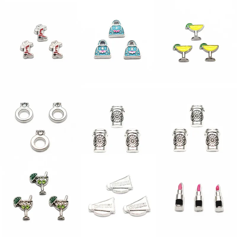 Лидер продаж 10 шт./лот помада кофейная чашка Плавающие Подвески жилая стеклянная