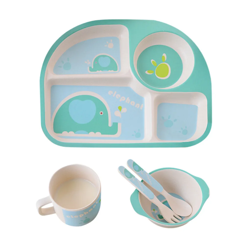 5 шт./компл. детские блюда с героями мультфильмов посуда набор посуды бамбуковое