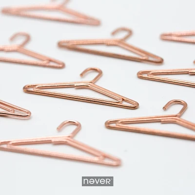 JIANWU/Rose Gold Series Metallic color bowknot modelling Paper clip Fashion business office lady style Office stationery set - Цвет: hanger 15pcs