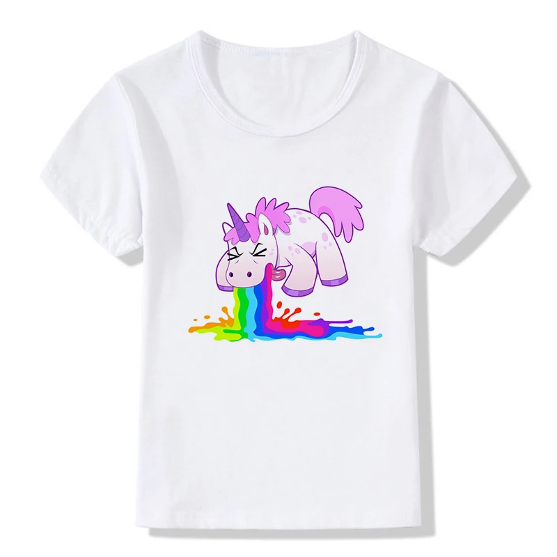 Летние топы для детей Забавные футболки с короткими рукавами и рисунком из