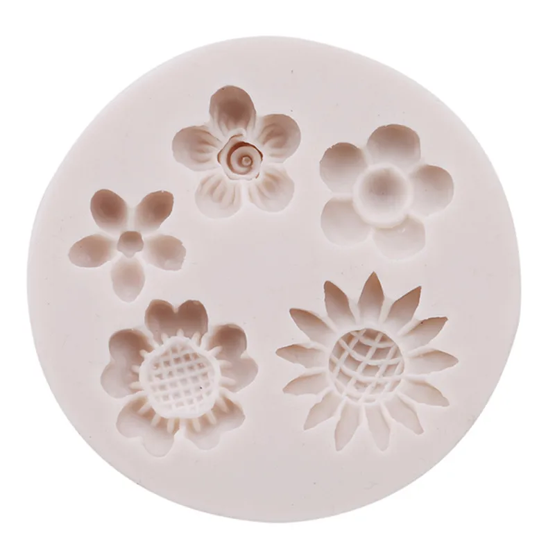 1Pc Flower Silicone Mold Fondant Cake Decorating Tools Cute Sun Chocolate Baking | Дом и сад
